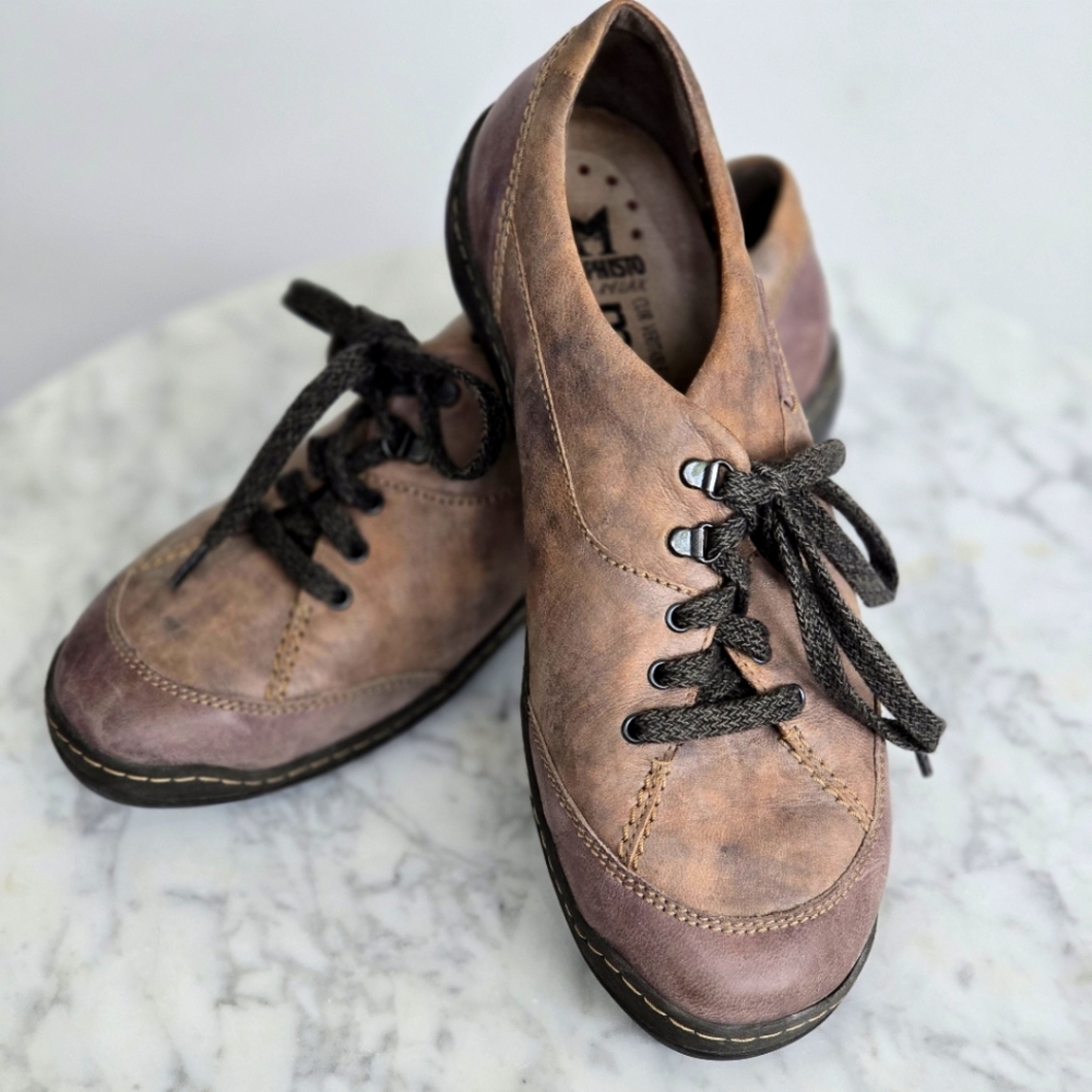Mephisto Brown Leather Sneakers